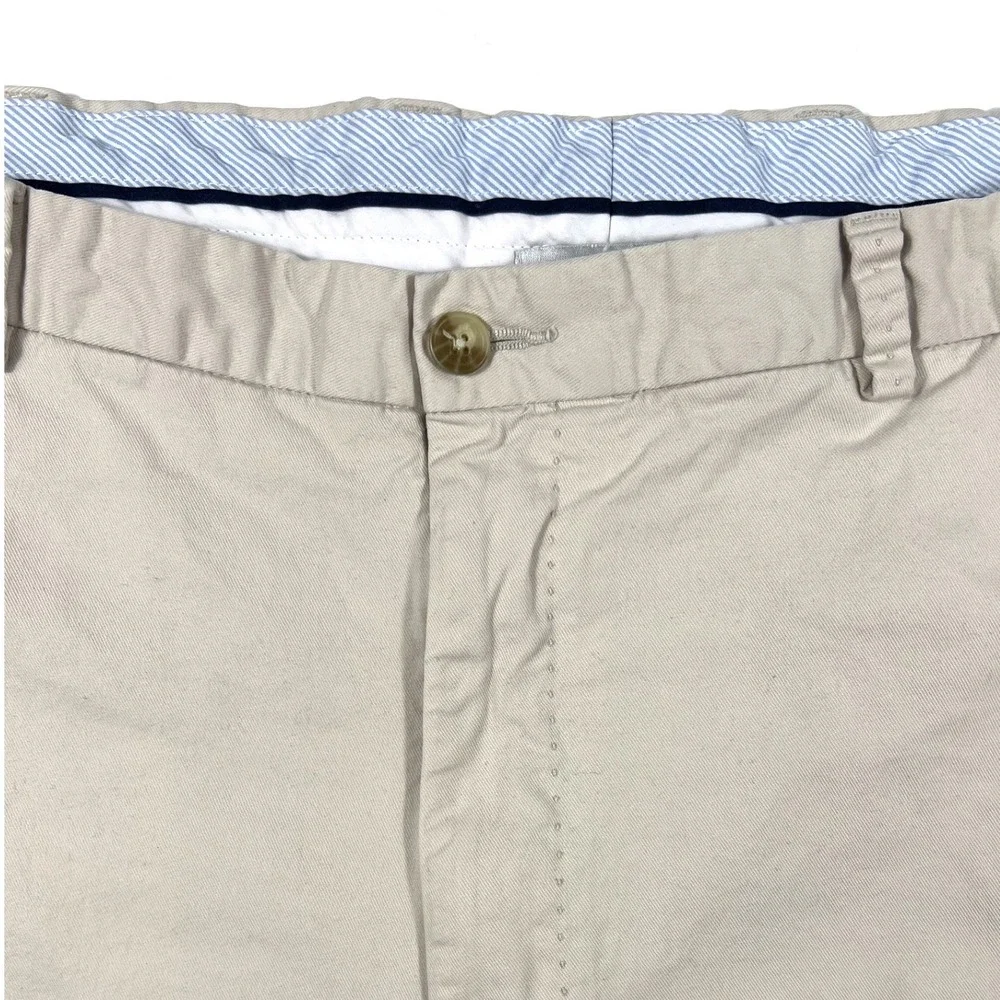 Peter Millar Mens Chino Shorts Tan Khaki Cotton Twill Flat Front Size 40L EUC